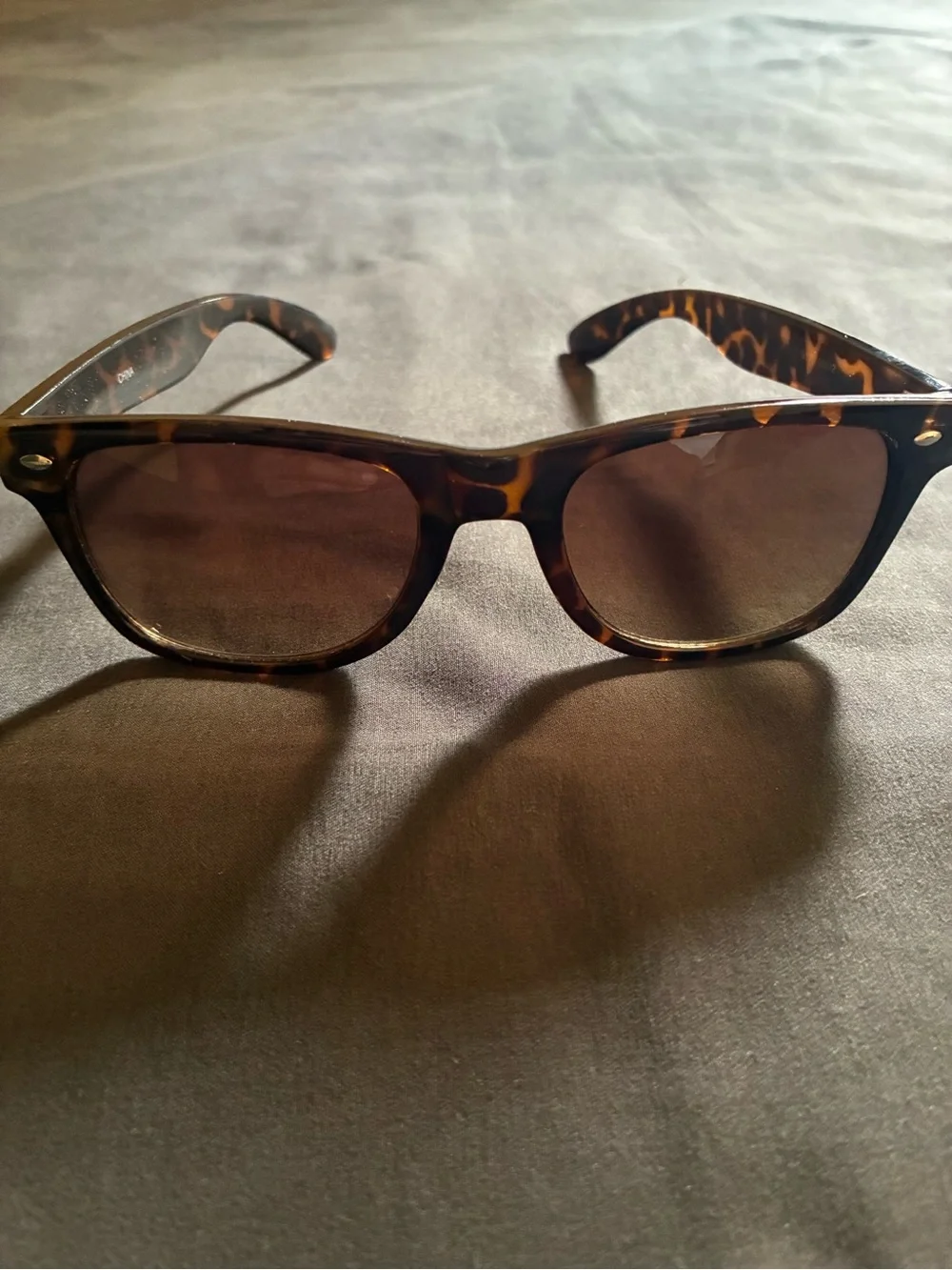 Tortoiseshell Wayfarer-Style Sunglasses - Brown Lenses